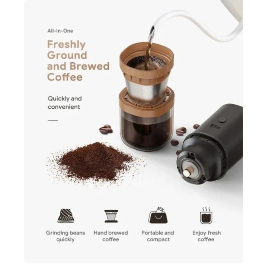 iCafilas Electric Coffee Grinder Coffee Maker - Black 